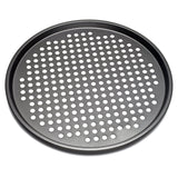 Carbon Steel Nonstick Pizza Baking Pan Tray 32cm Pizza Plate Dishes Holder Bakeware Home Kitchen Baking Tools Accessories-Black