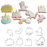 8pcs/set Creative Unicorn Cookie Cutter DIY Fondant Chocolate Cake Embossing Stencil Mold Biscuit Cute Mold Baking Tool