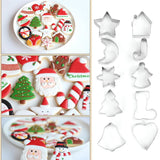 10 Pcs/Set New Bakeware Handmade Mold Christmas Cookies Cutter Biscuit Mould Set Sugar Arts Fondant Cake Decoration Tools