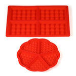 Grid Silicone Waffle Mould Mold Pudding Jelly Chocolate Waffle Mould Mold Tray Baking Tool Round + Rectangle