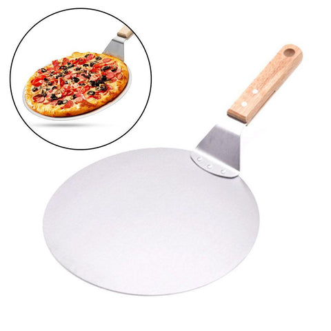 Newly Stainless Steel Pizza Peel Shovel with Wooden Handle Cake Shovel Baking Tools Cheese Pizza Shovels